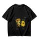 Olive T-shirt with Cute Pizza and Pineapple Cartoon Print