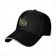 Black baseball cap with running cactus graphic design