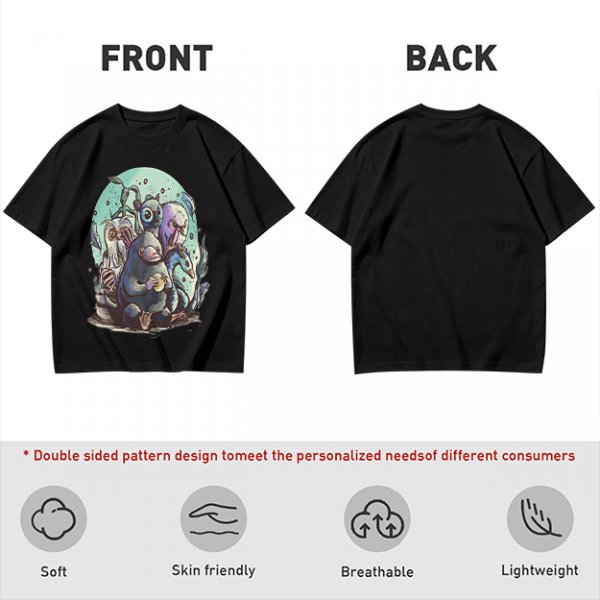 Olive T-Shirt With Magical Creature Group Art Print