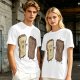 Olive T-Shirt With Surprised Light And Sad Burnt Bread Slices Graphic