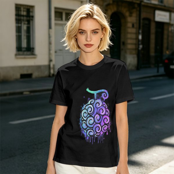 Olive T-Shirt with Devil Fruit Swirl Art Print