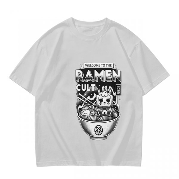 Olive Graphic T-Shirt Featuring Welcome To The Ramen Cult Art