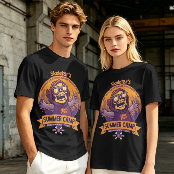 Skeletor's Summer Camp Themed Graphic T-Shirt