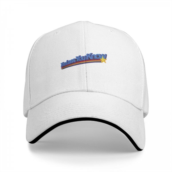 Black baseball cap with 'The Less You Know' retro graphic