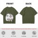 Olive green t-shirt with cute Appa the sky bison print