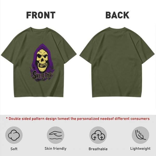Olive T-Shirt With Skeletor Graphic Print