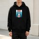 Black Hoodie With Free Hugs Shark Ocean Graphic Print