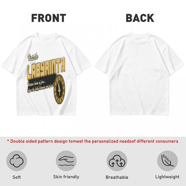 Visit the Labyrinth Themed Graphic Tee with Clock Design
