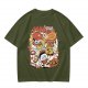 Olive T-Shirt With Retro Portable Video Games Cartoon Print