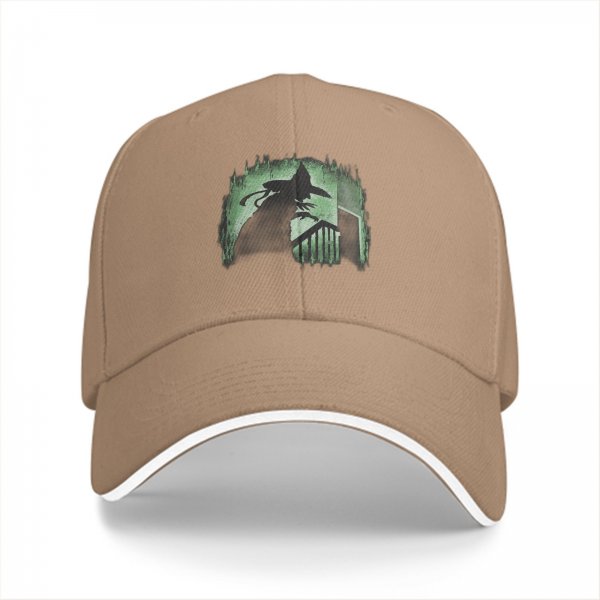 Black Baseball Cap with Spooky Witch Silhouette Halloween Print