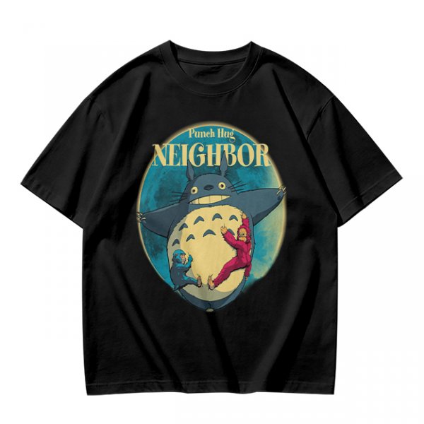Olive T-shirt with Totoro Neighbor Graphic Print
