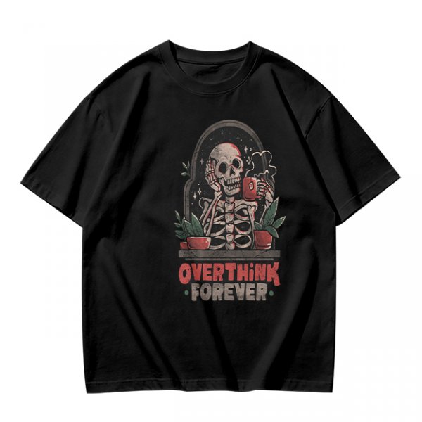 Olive Skeleton Overthink Forever Graphic T-Shirt
