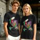 Olive T-shirt with Halloween Jack-o'-lantern Warrior Graphic