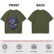 Olive T-Shirt With Neon Toothless Dragon Head Art Print