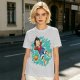 Olive anime t-shirt with Luffy relaxing in water print