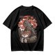 Olive T-shirt with Godzilla eating ramen graphic