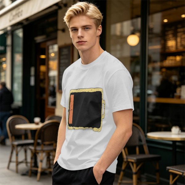 Olive Green T-Shirt With Distressed Retro TV Graphic Print