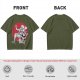 Olive T-shirt with Luffy Gear 5 Sun God Nika Anime Print