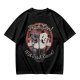 Olive t-shirt with retro cartoon raccoon and dog trash can print