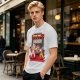 Olive T-shirt with Fast Food Themed Street Fighter Style Fight Artwork