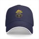 Black baseball cap with Rise Darkness block figure graphic