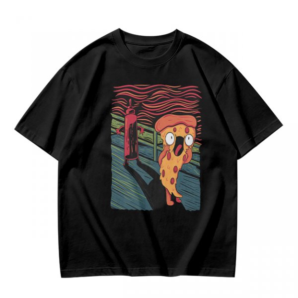 Olive T-Shirt With Funny Pizza Slice Scream Art Print