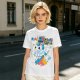Olive t-shirt with playful unicorn rainbow poop and glitter fart graphic