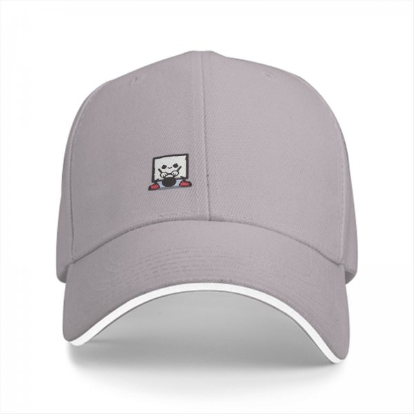 Black Baseball Cap With Cute Drumming Character Embroidery