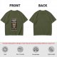 Olive T-Shirt With 'I've Done Horrible Things For Money' Cat Work Print