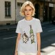 Olive T-Shirt With Cartoon Coffee Mug And Wine Bottle Print