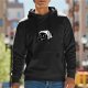 Black hoodie with cute cartoon black cat graphic