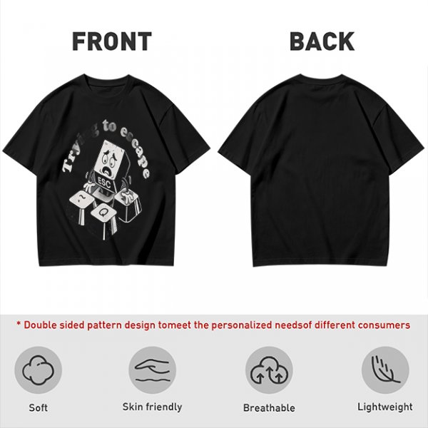 Olive T-Shirt With Esc Key Trying To Escape Graphic Print