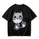 Olive T-Shirt with Cute Raccoon Holding Coffee Mug Print
