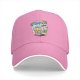 Black baseball cap with kawaii skull bubble tea graphic print
