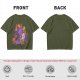 Olive T-Shirt with Cute Sleeping Purple Dragon and Treasure Artwork