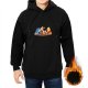 Black hoodie with Winnie the Pooh and friends tea party print