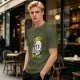 Olive T-Shirt With Funny Skull 'OMG Oh My Guac!' Print