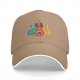 Black Baseball Cap With Colorful Cat Guitar Graphic Design