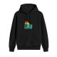 Black Hoodie With Burning Dumpster Graphic Print
