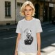 Olive T-shirt with Skeleton in Coffin Holding Coffee Print
