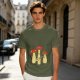 Olive T-Shirt with Singing Mushroom Band Graphic