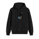 Black Hoodie With Playful Black Cat On Earth Graphic