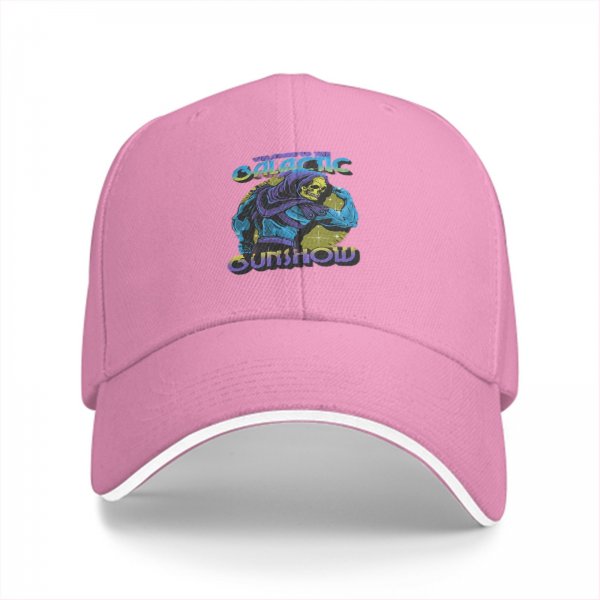 Black baseball cap with Galactic Gunshow skeleton graphic print