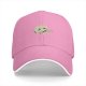 Black Baseball Cap With Cute Cartoon Character Holding A Tube Print