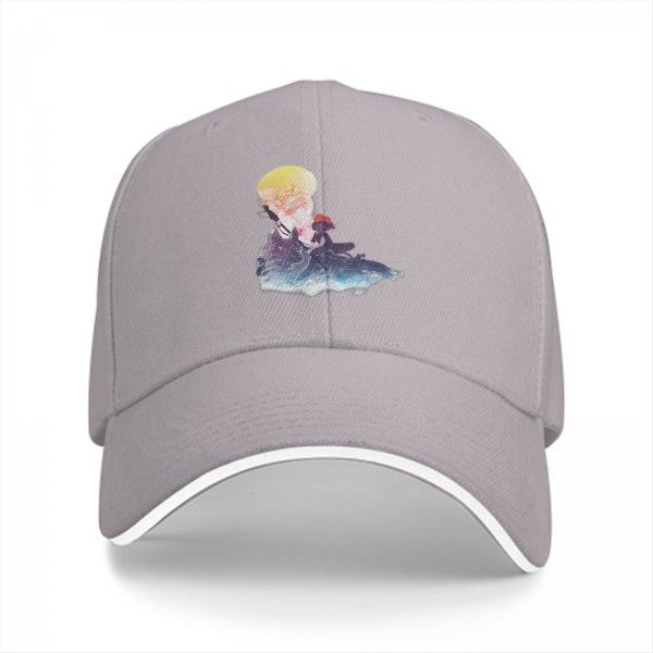 Black Baseball Cap With Watercolor Moon And Silhouette Art Print