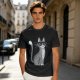 Olive T-Shirt With Cool Gray Cat Wearing Sunglasses Print