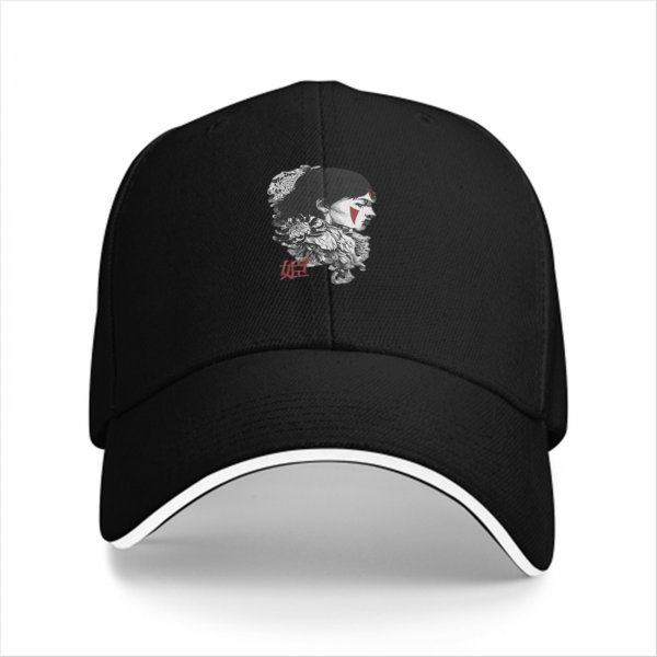 Black baseball cap with warrior woman profile graphic