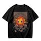 Olive t-shirt with Calcifer and soot sprites graphic print