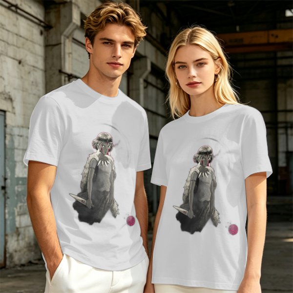 Olive T-Shirt Featuring Princess Mononoke Warrior Artwork