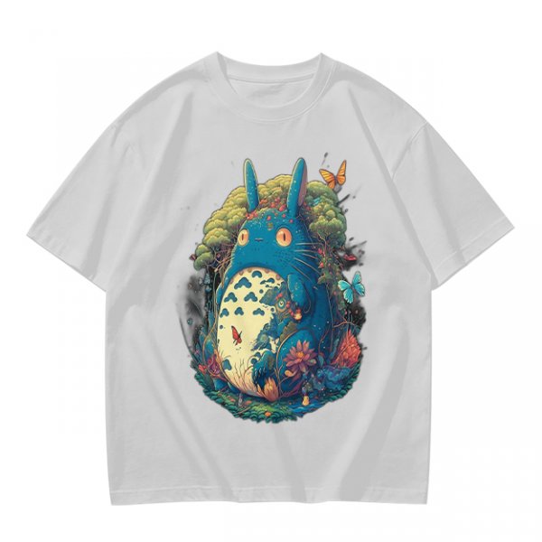 Olive T-Shirt with Whimsical Forest Spirit and Butterfly Print